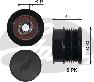 Gates OAP7156 - Ремъчна шайба, генератор vvparts.bg