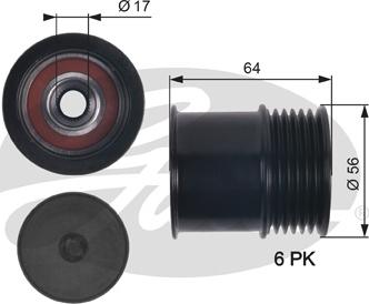 Gates OAP7151 - Ремъчна шайба, генератор vvparts.bg