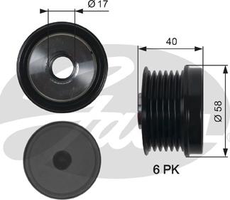 Gates OAP7158 - Ремъчна шайба, генератор vvparts.bg