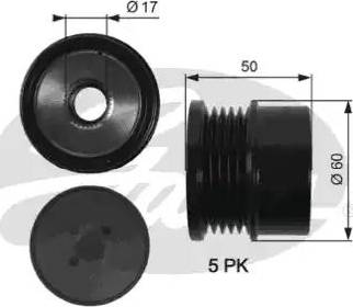 Gates OAP7157 - Ремъчна шайба, генератор vvparts.bg