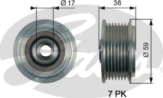 Gates OAP7169 - Ремъчна шайба, генератор vvparts.bg