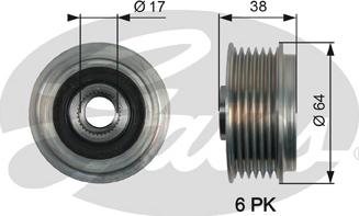 Gates OAP7165 - Ремъчна шайба, генератор vvparts.bg