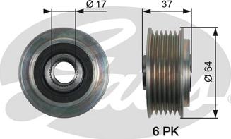 Gates OAP7160 - Ремъчна шайба, генератор vvparts.bg