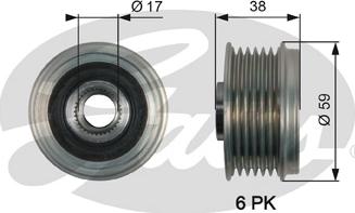 Gates OAP7168 - Ремъчна шайба, генератор vvparts.bg