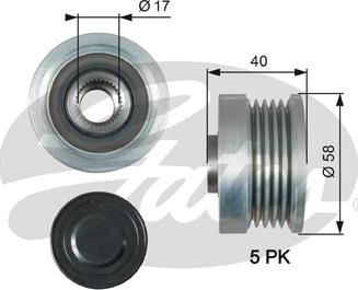 Gates OAP7163 - Ремъчна шайба, генератор vvparts.bg