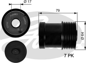 Gates OAP7104 - Ремъчна шайба, генератор vvparts.bg