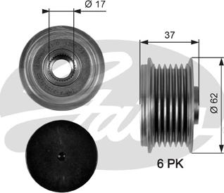 Gates OAP7105 - Ремъчна шайба, генератор vvparts.bg