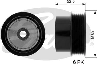 Gates OAP7101 - Ремъчна шайба, генератор vvparts.bg