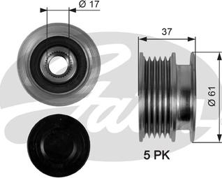 Gates OAP7102 - Ремъчна шайба, генератор vvparts.bg