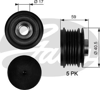 Gates OAP7107 - Ремъчна шайба, генератор vvparts.bg