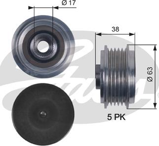 Gates OAP7116 - Ремъчна шайба, генератор vvparts.bg