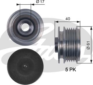 Gates OAP7117 - Ремъчна шайба, генератор vvparts.bg