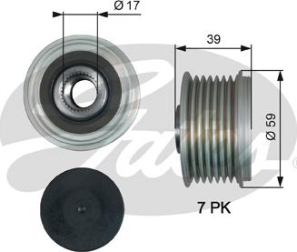 Gates OAP7189 - Ремъчна шайба, генератор vvparts.bg