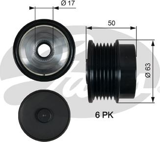 Gates OAP7186 - Ремъчна шайба, генератор vvparts.bg