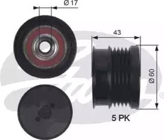 Gates OAP7134 - Ремъчна шайба, генератор vvparts.bg