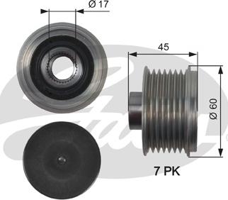 Gates OAP7136 - Ремъчна шайба, генератор vvparts.bg