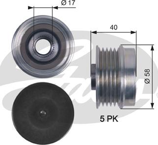 Gates OAP7132 - Ремъчна шайба, генератор vvparts.bg