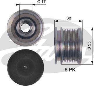 Gates OAP7124 - Ремъчна шайба, генератор vvparts.bg