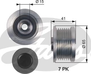 Gates OAP7125 - Ремъчна шайба, генератор vvparts.bg