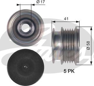 Gates OAP7126 - Ремъчна шайба, генератор vvparts.bg