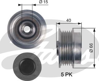 Gates OAP7121 - Ремъчна шайба, генератор vvparts.bg