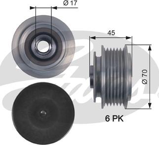 Gates OAP7128 - Ремъчна шайба, генератор vvparts.bg