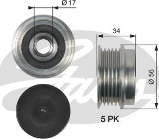 Gates OAP7127 - Ремъчна шайба, генератор vvparts.bg