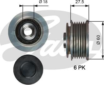 Gates OAP7176 - Ремъчна шайба, генератор vvparts.bg