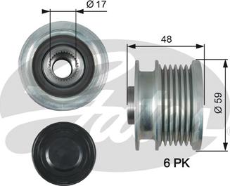 Gates OAP7178 - Ремъчна шайба, генератор vvparts.bg