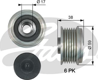 Gates OAP7177 - Ремъчна шайба, генератор vvparts.bg