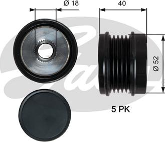 Gates OAP7209 - Ремъчна шайба, генератор vvparts.bg