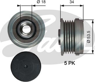 Gates OAP7202 - Ремъчна шайба, генератор vvparts.bg