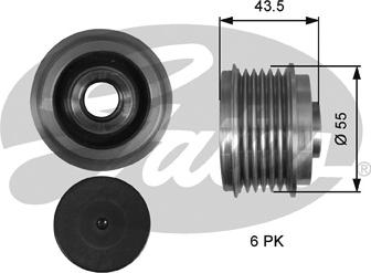 Gates OAP7219 - Ремъчна шайба, генератор vvparts.bg