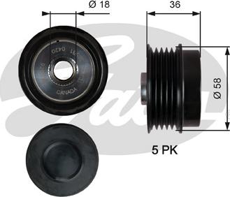 Gates OAP7214 - Ремъчна шайба, генератор vvparts.bg