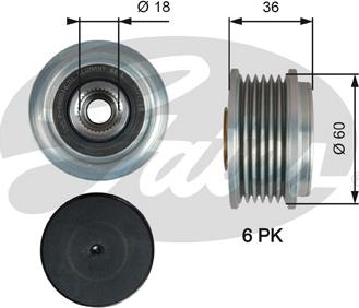 Gates OAP7215 - Ремъчна шайба, генератор vvparts.bg