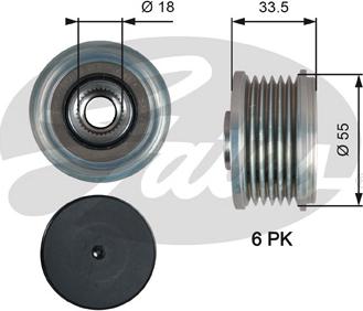 Gates OAP7216 - Ремъчна шайба, генератор vvparts.bg