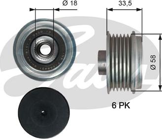 Gates OAP7210 - Ремъчна шайба, генератор vvparts.bg