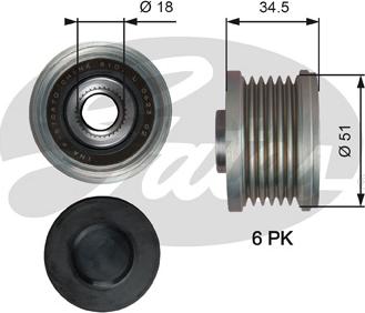 Gates OAP7218 - Ремъчна шайба, генератор vvparts.bg