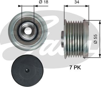 Gates OAP7213 - Ремъчна шайба, генератор vvparts.bg