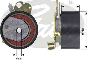 Gates T43051 - Обтяжна ролка, ангренаж vvparts.bg