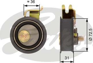 Gates T43016 - Обтяжна ролка, ангренаж vvparts.bg