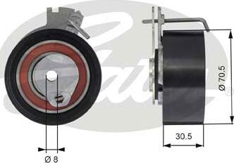 Gates T43159 - Обтяжна ролка, ангренаж vvparts.bg