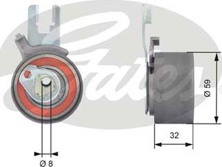 Gates T43165 - Обтяжна ролка, ангренаж vvparts.bg