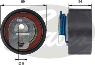 Gates T43163 - Обтяжна ролка, ангренаж vvparts.bg