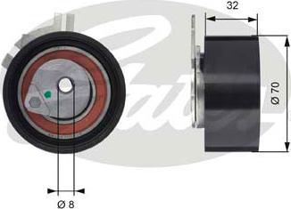 Gates T43117 - Обтяжна ролка, ангренаж vvparts.bg