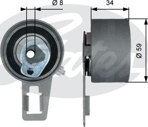 Gates T43180 - Обтяжна ролка, ангренаж vvparts.bg