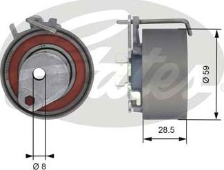 Gates T43126 - Обтяжна ролка, ангренаж vvparts.bg