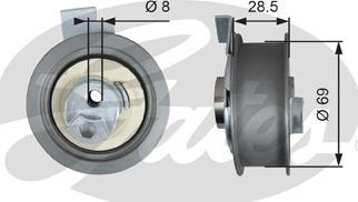 Gates T43242 - Обтяжна ролка, ангренаж vvparts.bg