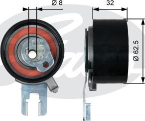 Gates T43233 - Обтяжна ролка, ангренаж vvparts.bg