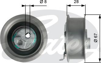 Gates T43237 - Обтяжна ролка, ангренаж vvparts.bg